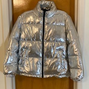 Forever 21 metallic puffer coat.
